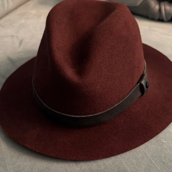 rag & bone Burgundy Fedora Hat with Black Band Rag & Bone Women main image 2